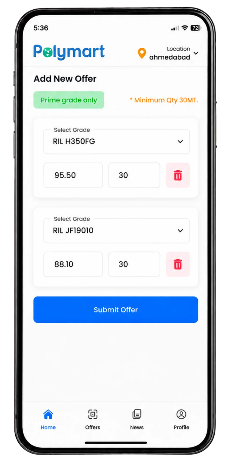 seller app dashboard